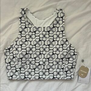 NWT Recess x Zella Monochrome Pickleball On Point Longline Sports Bra sz Small
